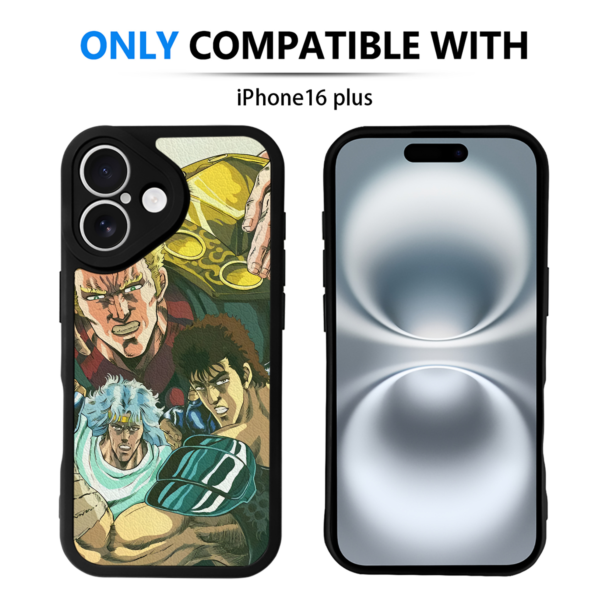 （画像用） 北斗の拳 Fist of the North Star 【iPhone 16シリーズ対応】シリコンスマホケース（レザー調） 材質：シリコン